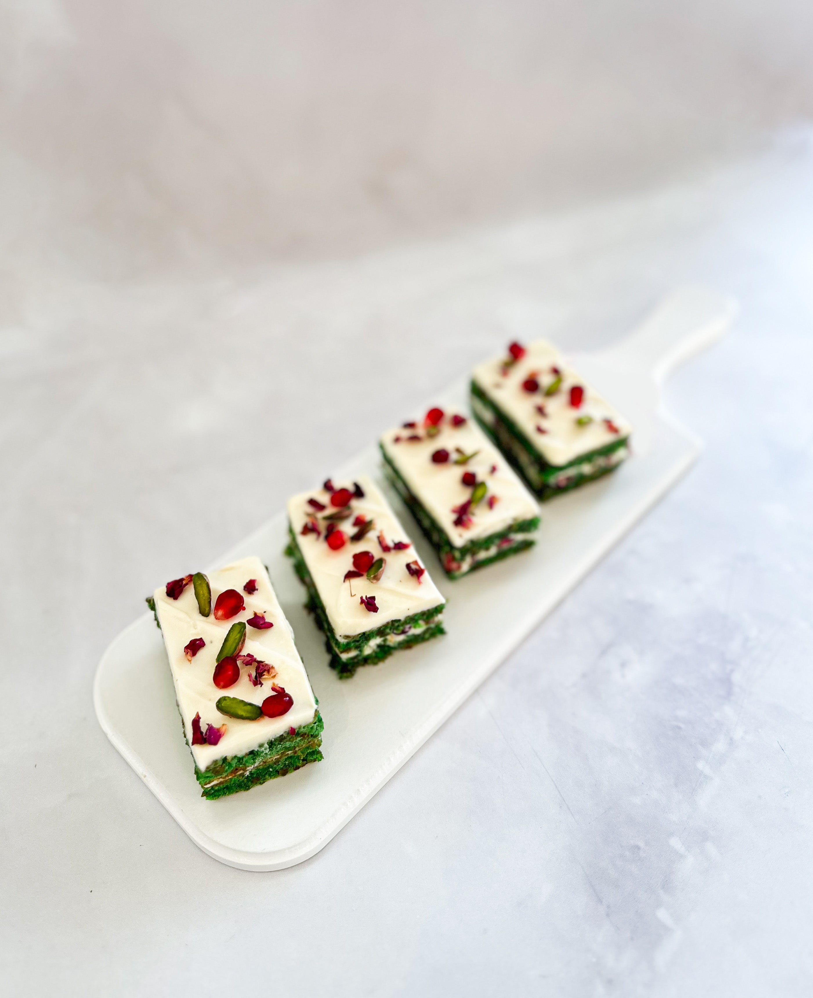 Pistachio and pomegranate cake