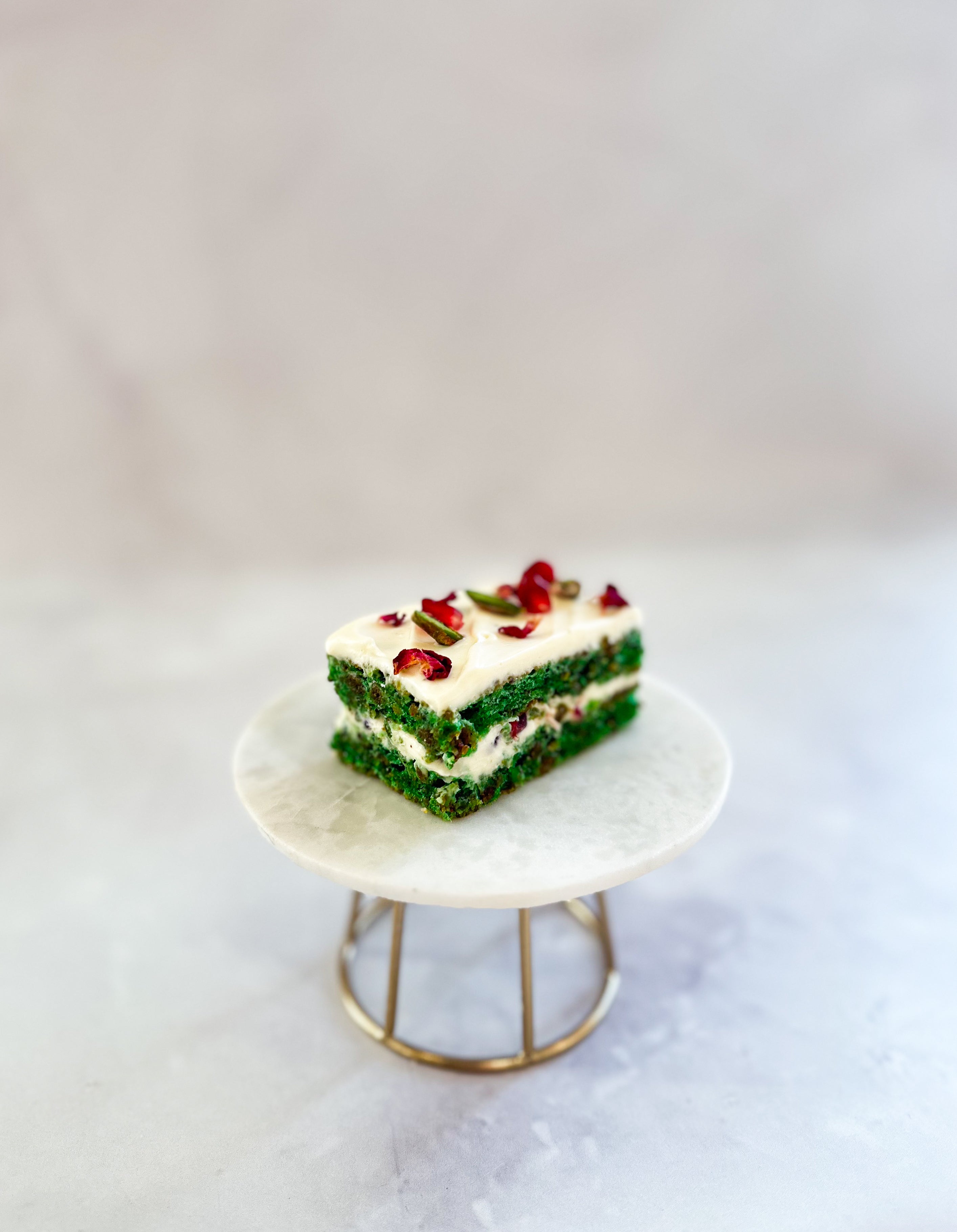 Pistachio and pomegranate cake
